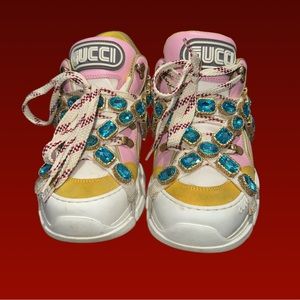 Gucci flashtrek pink and yellow